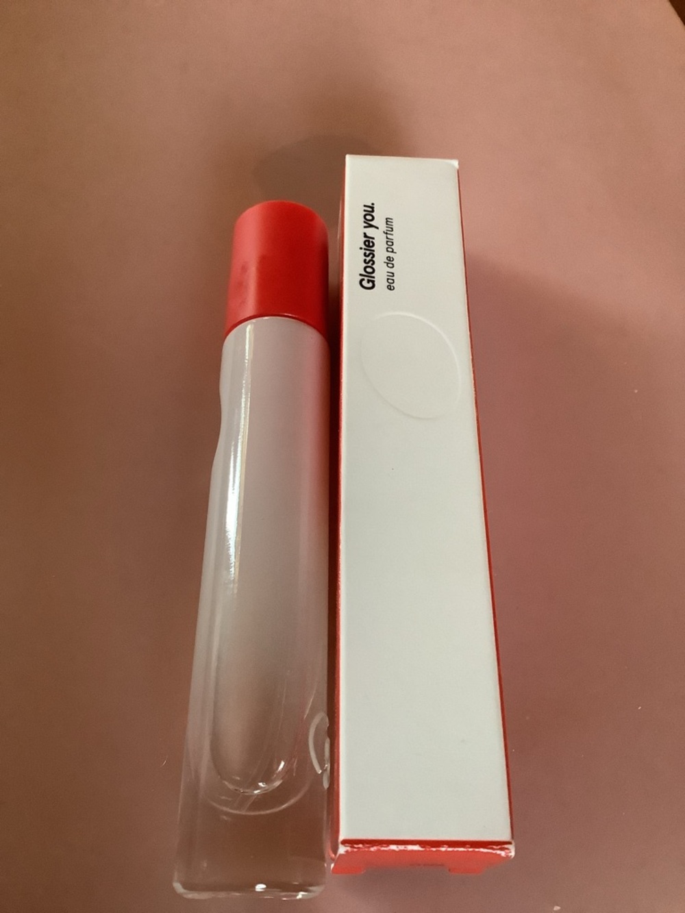 Glossier You Fragrance Bottle with Bright Red Cap